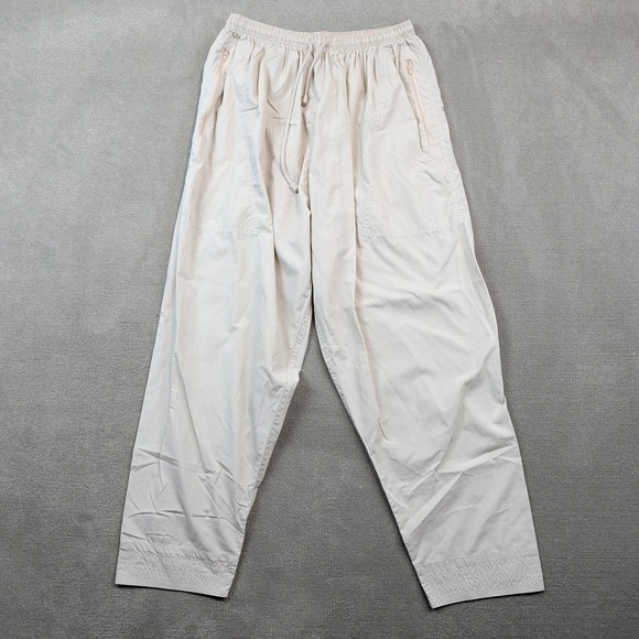 Ikaf Size 30 Tan Y2K Techware Elastic Waist Utility Pants Drawstring Zip Pockets — photo 2